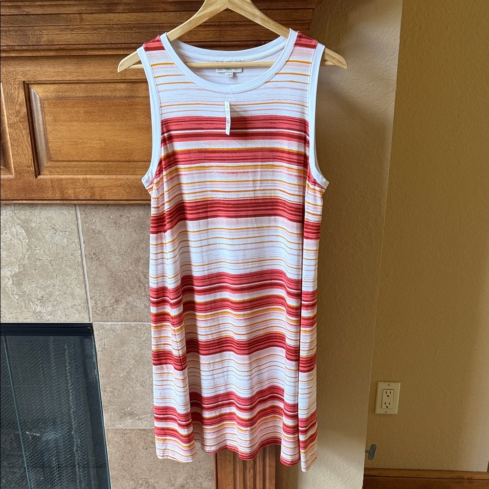 LOFT Multicolor Striped Sleeveless Dress